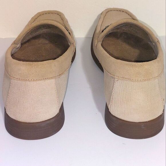 STACY ADAMS Men's Textured Leather Moc Toe Kelby Slip-on Loafers Beige Size 9M - Picture 11 of 14